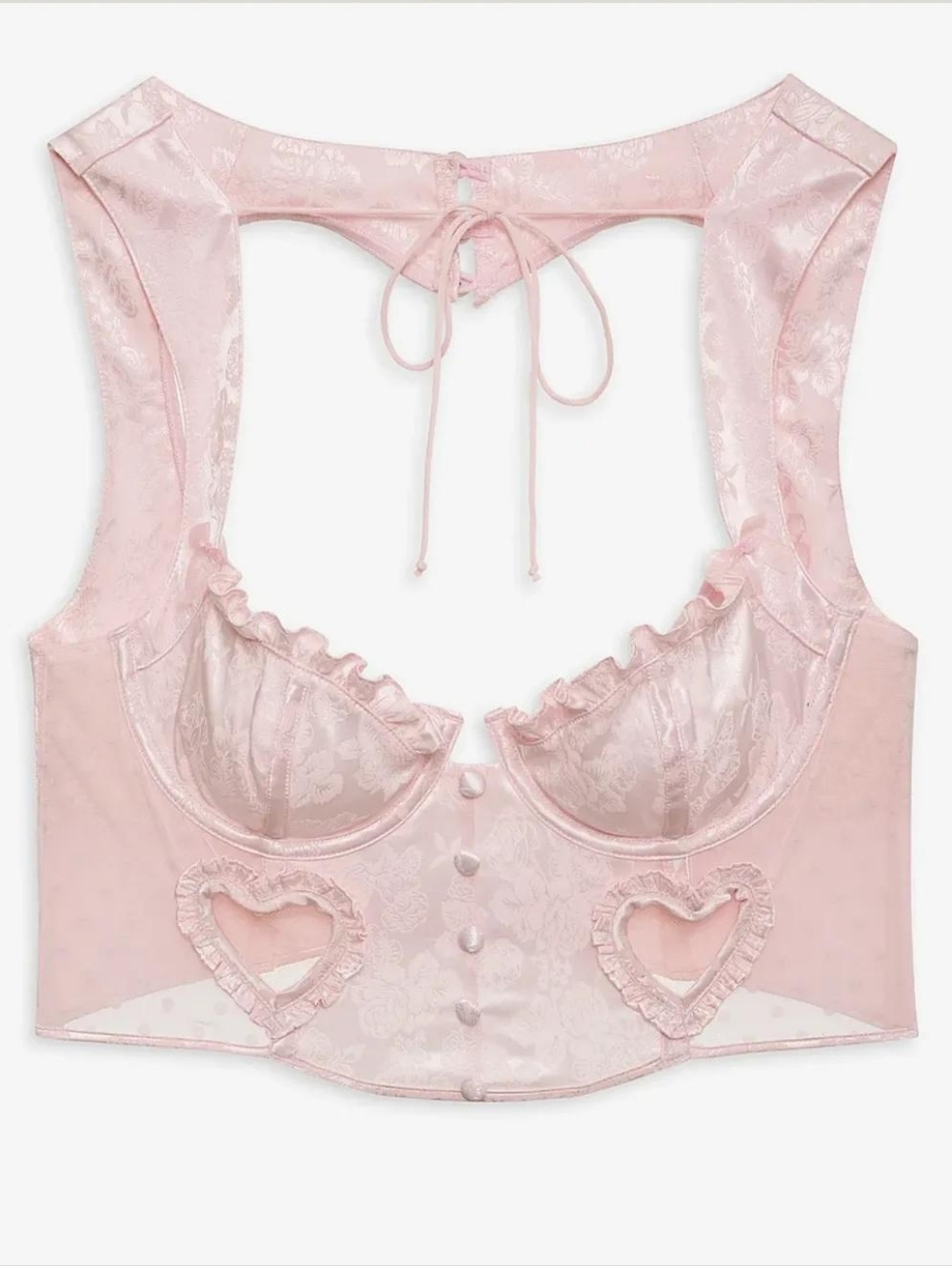 For Love And Lemons Pink Heart Lace Bustier - Picture 3 of 8
